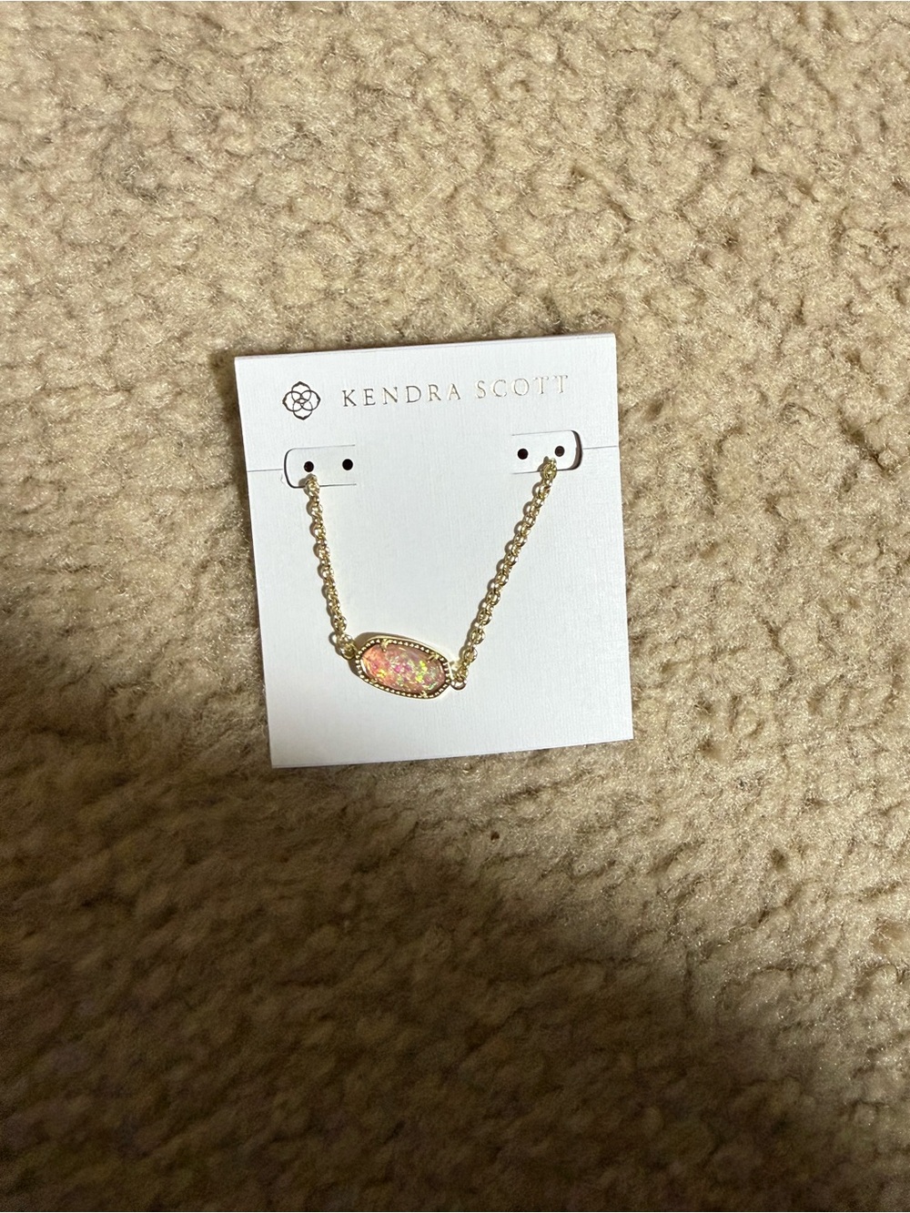 Kendra Scott Gold Chain Bracelet with Pink Opal Illusion Stone